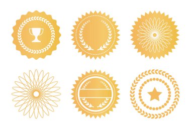 Set su işaretler Altın mühür yıldız defne dalları