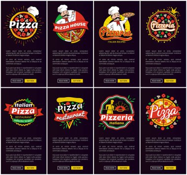 Pizza restoran ve Pizzeria vektör çizim