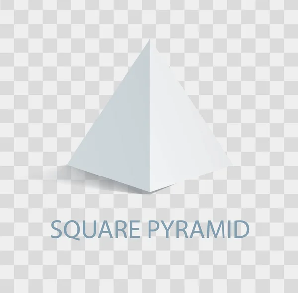 Square Pyramid Geometric Figure in White Color — Stock Vector