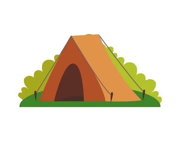 Tent and Greenery of Nature Vector Illustration — Stock Vector