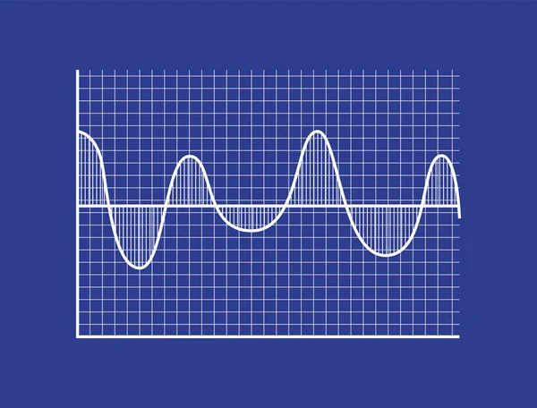 A koordináta-rendszer sematikus statisztikai hullám — Stock Vector