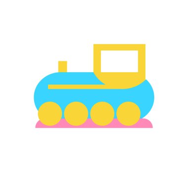 Çocuklar oyun vektör illüstrasyon simge oyuncak treni