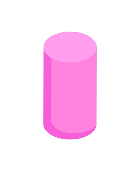Cilindro rosa vertical, ilustración de vectores de color — Vector de stock