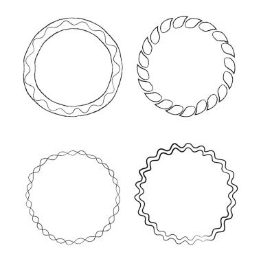 Doodle çizgi sanat vektör Set çerçeveler.