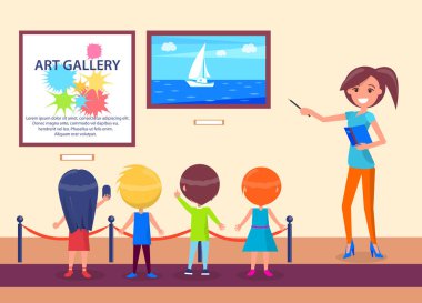 Sanat Galerisi gezi okul çocukları ile kılavuz