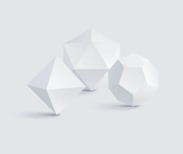 Ottaedro e Icosaedro, Dodecaedro Prismi — Vettoriale Stock