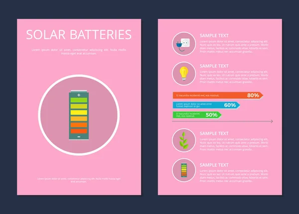 Solar Batteries Set Posters Vector Illustration — Stock Vector