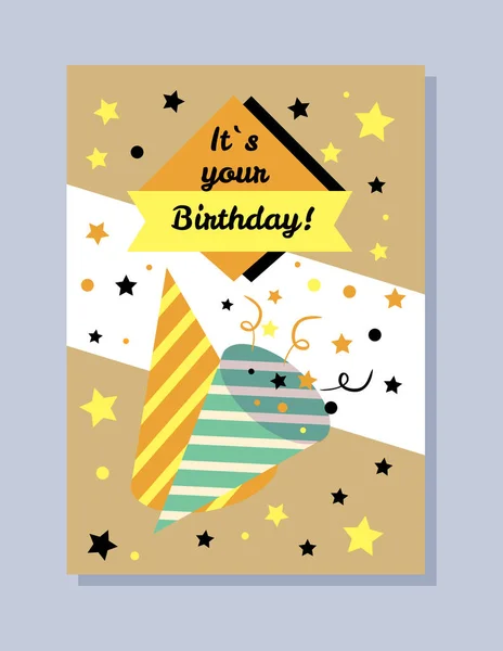 Son votre anniversaire Illustration vectorielle de carte postale — Image vectorielle