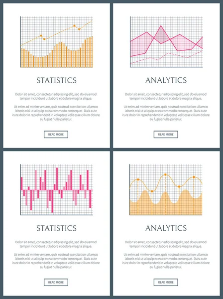 İstatistikler ve Analytics vektör çizim ayarla — Stok Vektör