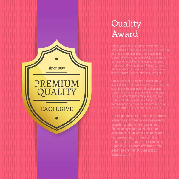 Qualidade Premium Desde 1980 Exclusive Golden Label —  Vetores de Stock
