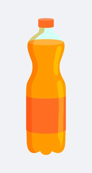 Bottle with Fzzy Beverage Vector Illustration — Stock Vector