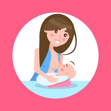 Anne beslemeleri Bebek meme ile Battaniye sarılı