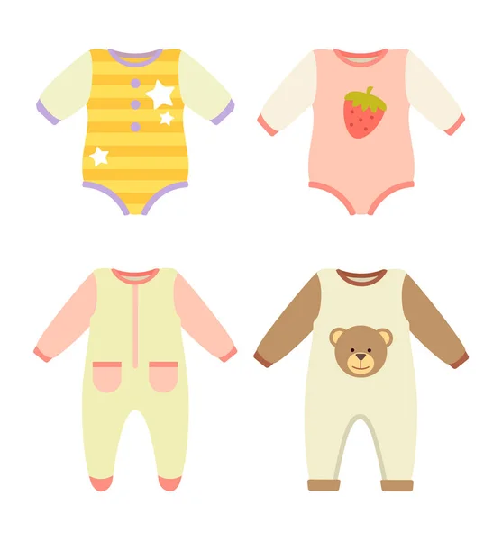 Set di ponticelli per vestiti per bambini, illustrazione vettoriale — Vettoriale Stock