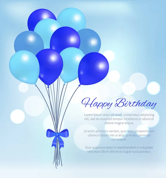 Všechno nejlepší k narozeninám balónky Party dekorace plakát — Stockový vektor