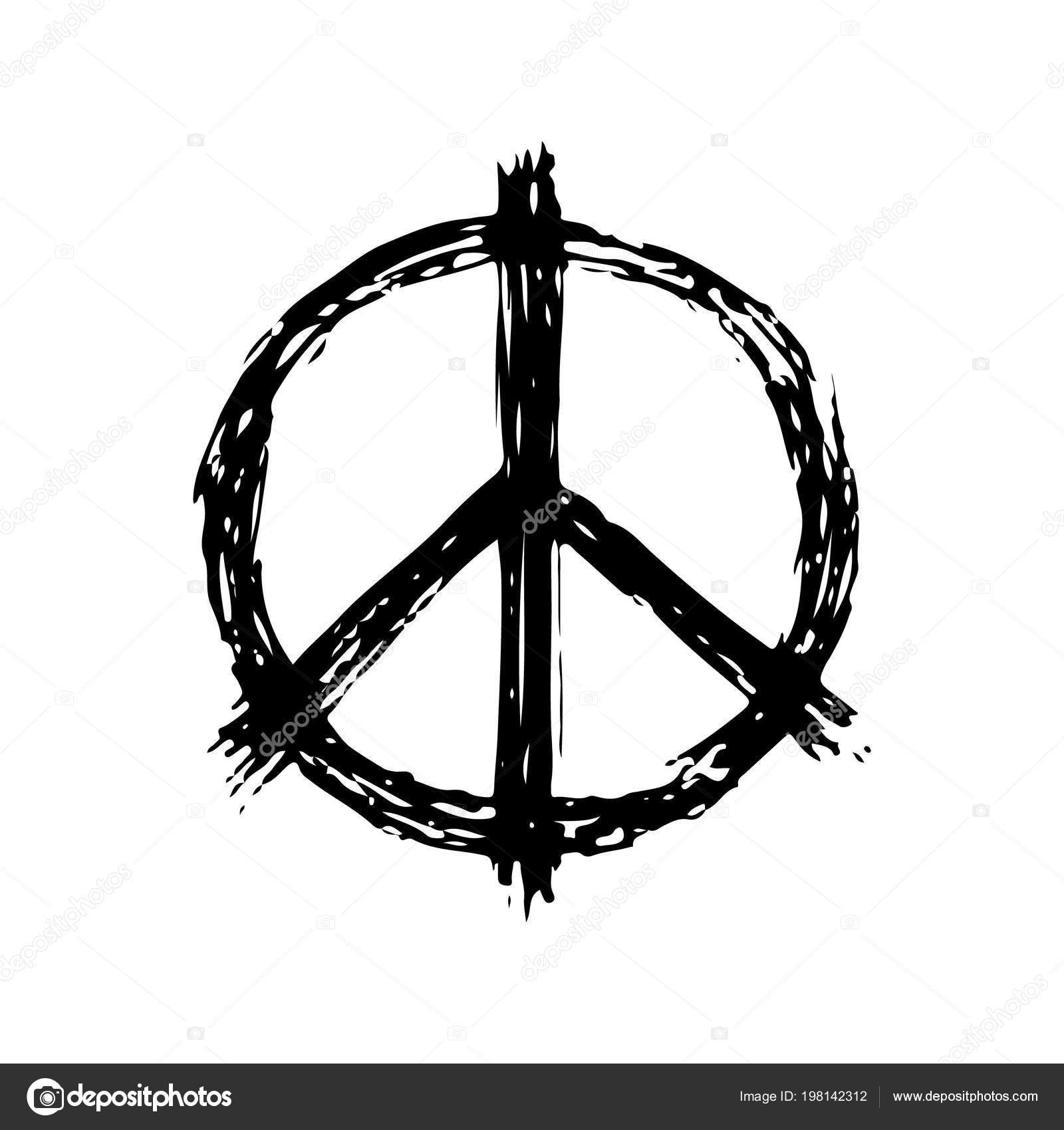 Peace Sign in Black Color, Logotype Hippie Symbol Stock Vector Image by  ©robuart #198142312