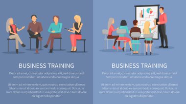 İş eğitim ayarla posterler başarı motivasyon