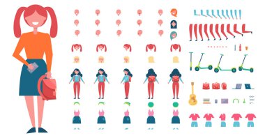 Giysi ve aksesuarları ile kız Oluşturucu