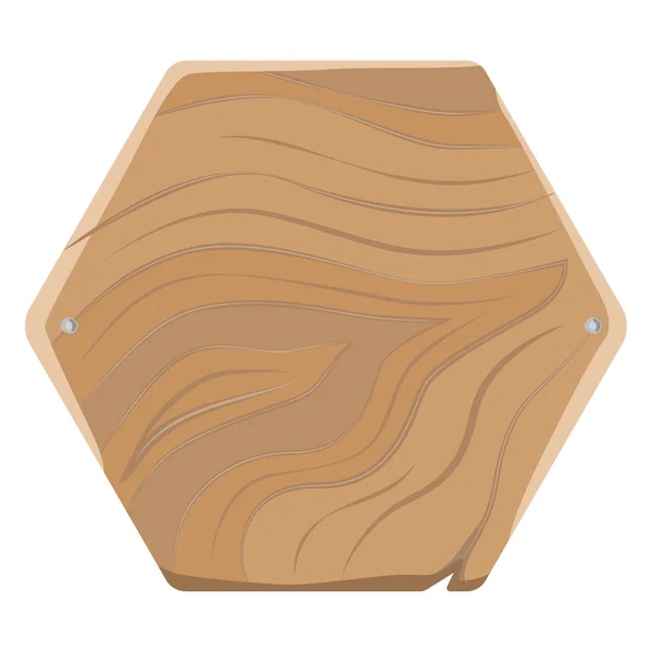 Fünfeckige Holzplatte für Werbung mit Nägeln — Stockvektor