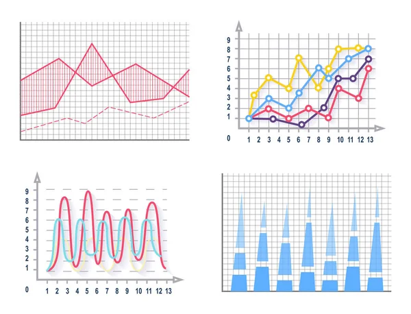 Diagramas Coleção Poster Vector Ilustração — Vetor de Stock