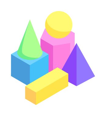 Kompozisyon, geometrik şekiller, vektör Poster