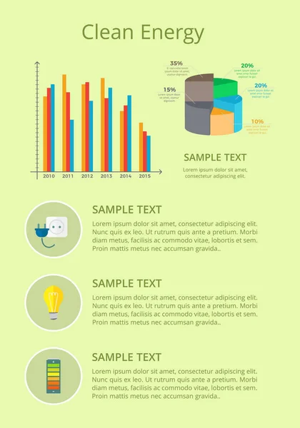 Clean Energy Poster Graphic Vector Illustration — Stock Vector