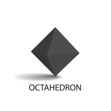 OCTAHEDRON geometrik şekil vektör çizim