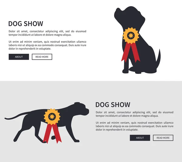 Dog Show Poster Webseiten setzen Vektor Illustration — Stockvektor