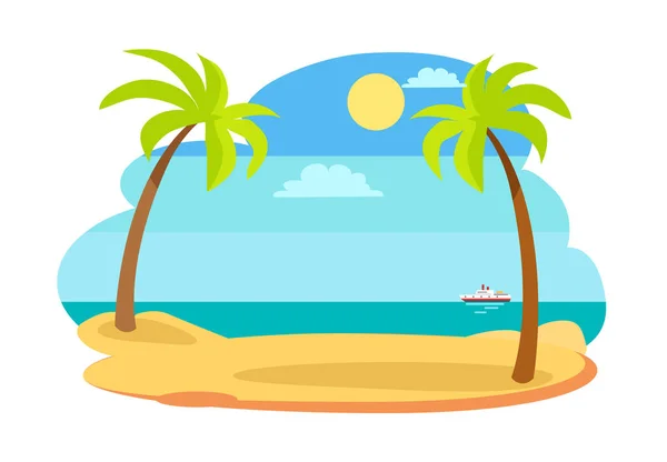 Sun and Recreation on Beach Vector Illustration — Stock Vector
