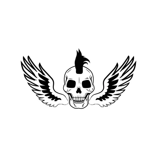 Crâne et ailes Image sur l'illustration vectorielle — Image vectorielle