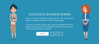 Başarılı iş kadınları illüstrasyon vektör