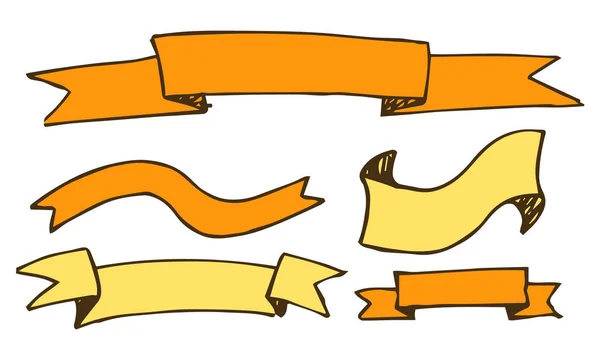 Баннеры и ленты Ручная рисованная векторная иллюстрация — стоковый вектор