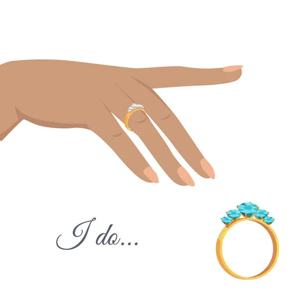 Heiratsantrag oder Verlobungsvektorkonzept — Stockvektor