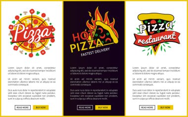 Pizza ve sıcak Pizza teslimat vektör çizim