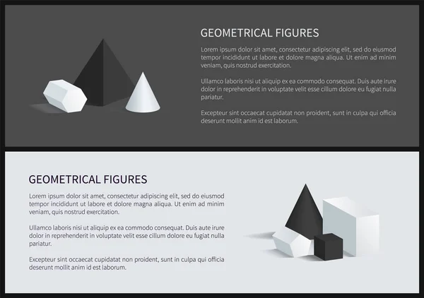 Geometriska figurer Banners vektorillustration — Stock vektor