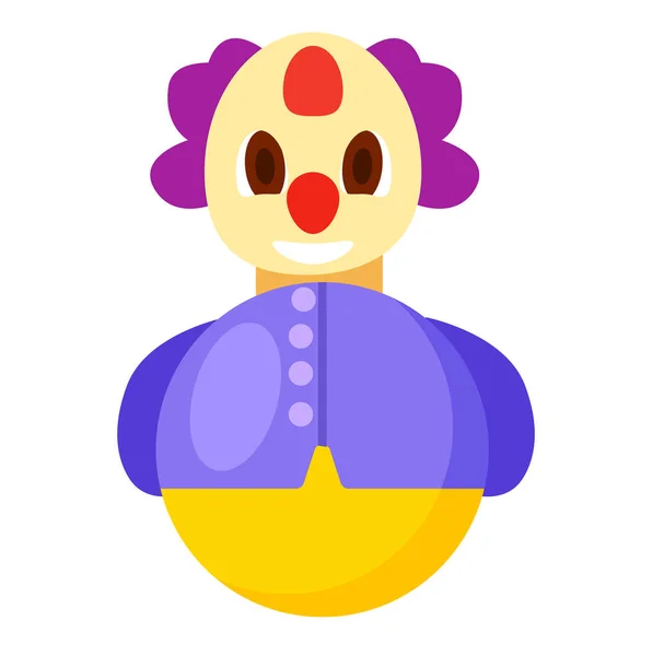 Roly poly clown in lila jacke illustration — Stockvektor