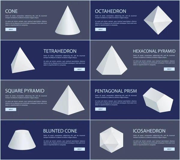 Oktaeder und Tetraeder weiße Figurengruppe — Stockvektor