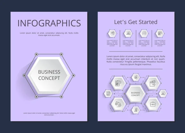 Niech s Zacznij ilustracja wektorowa infografiki — Wektor stockowy