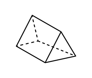 Siyah renkli üçgen prizma geometrik figür