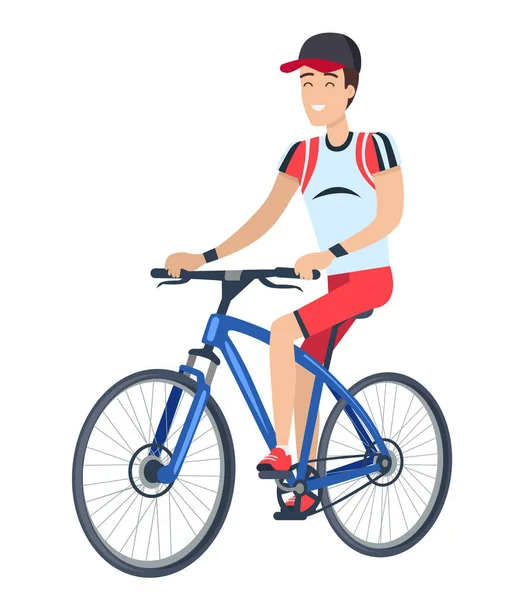Man Riding Bicycle Poster Vector Illustration — Stock Vector