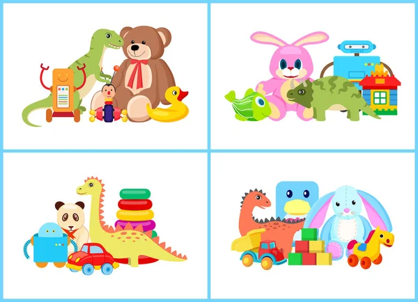 儿童玩具收集矢量插图 — 图库矢量图片