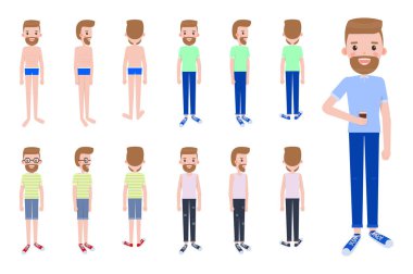 Yedek kıyafetler ile erkek karakter Oluşturucu