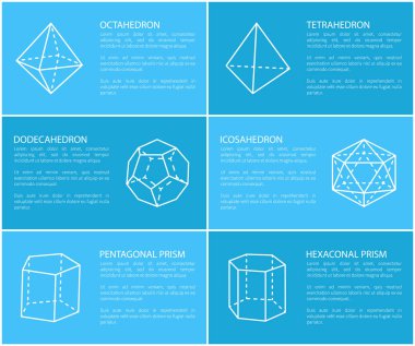 Dodecahedron ve Octahedron vektör çizim