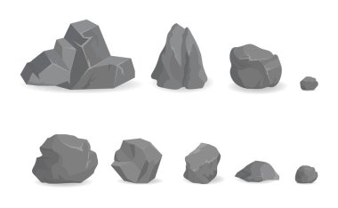 Gri taş irili ufaklı taşlar topluluğu kayalar