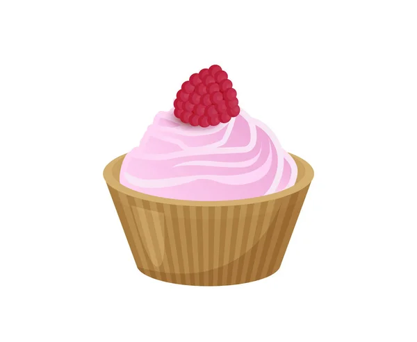 Läcker Cupcake täckt med mjuka ömma kräm — Stock vektor