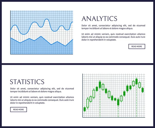 Análise e Estatística Set Vector Illustration —  Vetores de Stock