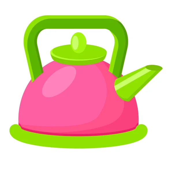 Desenhos animados estilo colorido Kettle Vector Ilustração —  Vetores de Stock