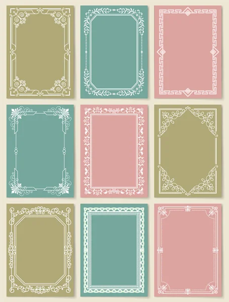 Decoratieve Frames Set gebogen grafische Ornament — Stockvector