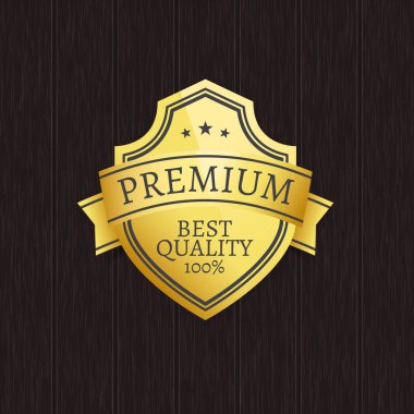 Premium kalite özel altın etiket üzerindeki ahşap