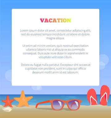 Tatil Poster eklemek yer metin güneş gözlüğü kumsalda