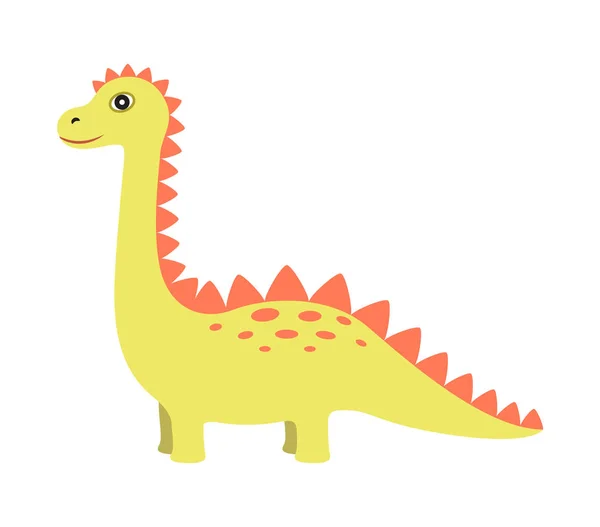 Dinosaurio de color amarillo, ilustración vectorial — Vector de stock